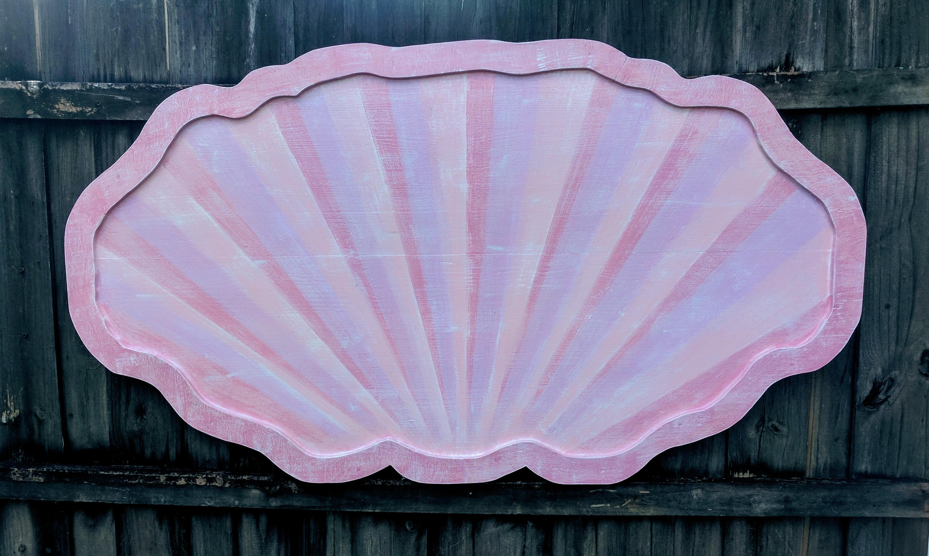 Full Size Clam Shell Wood Headboard Coastal Bedroom Etsy