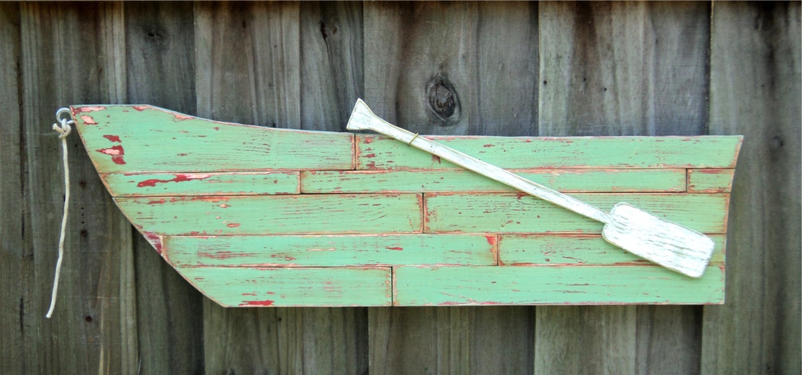 Rowboat Wall Hanging Vintage Rowboat Art Boat Lover Fishing Etsy