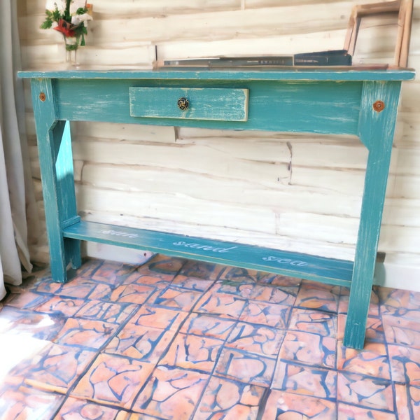 Coastal Farmhouse Furniture, Weathered Style Skinny Table, Narrow Small Space Furniture, Beach House Sofa Table, Entryway Or Hallway Console