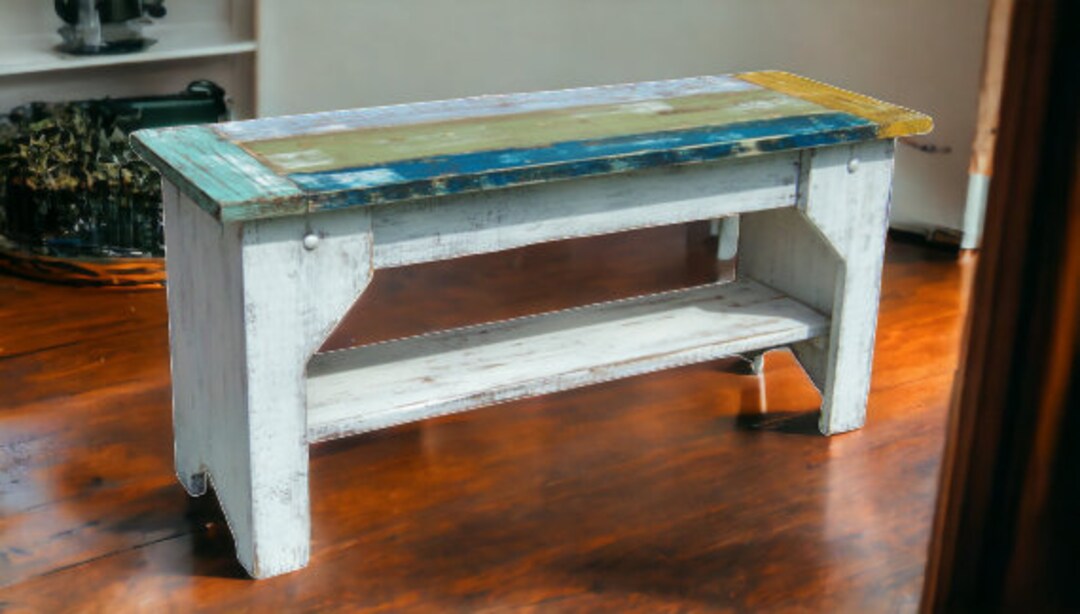 Coastal Farmhouse Furniture Rustic Entryway Seating Beach Etsy