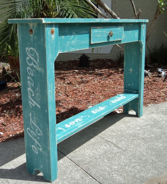 Beach House Table Skinny Table Narrow Table Small Space Etsy