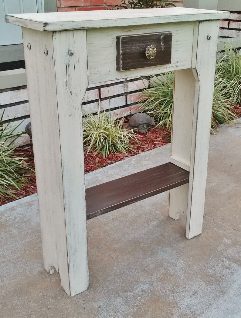 Skinny Table Hallway Small Space Rustic Tight Image 0
