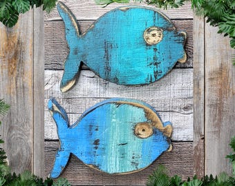Nautical Nursery Decor Ocean Themed Home Accent Vintage Style Fish Wall Hanging Gift Idea For Fisherman Mancave Housewarming Coastal Living