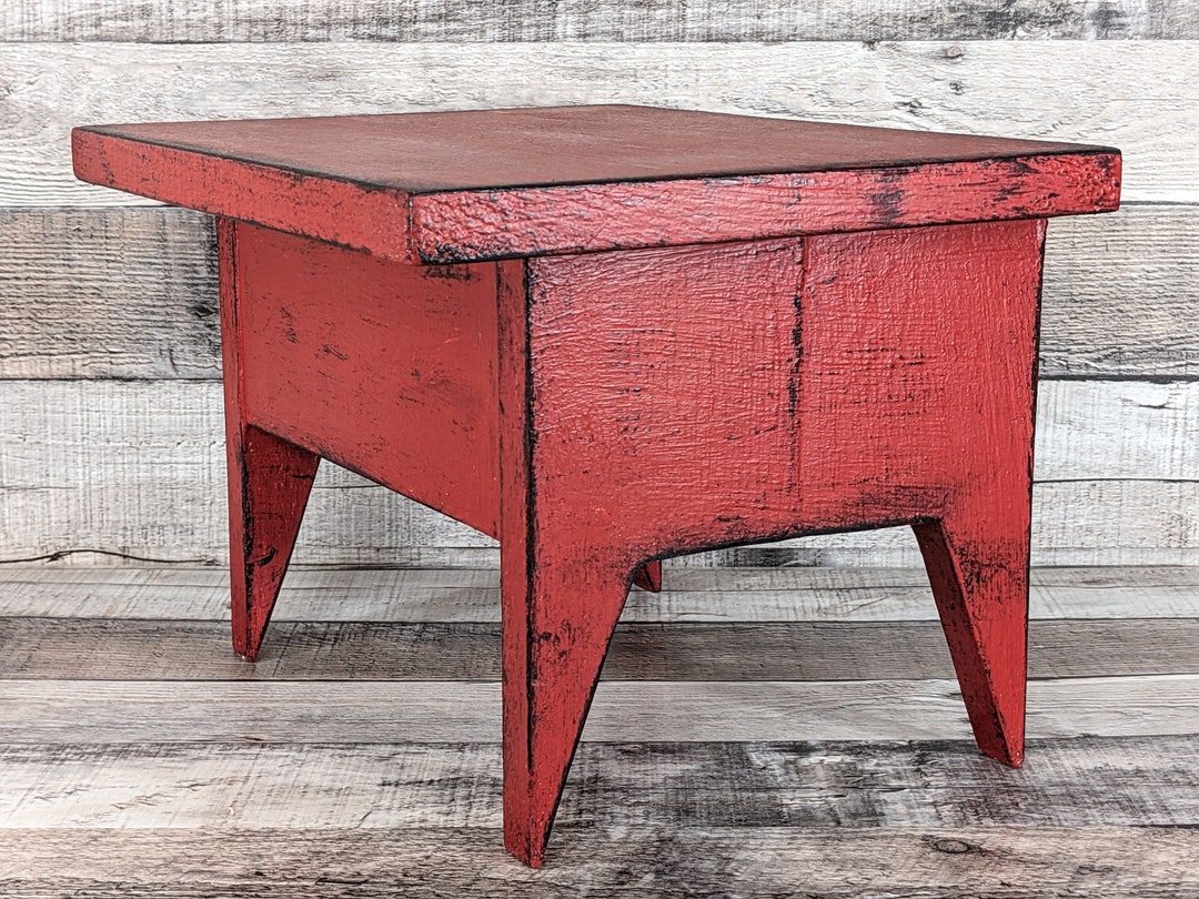 Rag Doll Bench Seat, Rustic Wood Farmhouse Riser, Country Candle