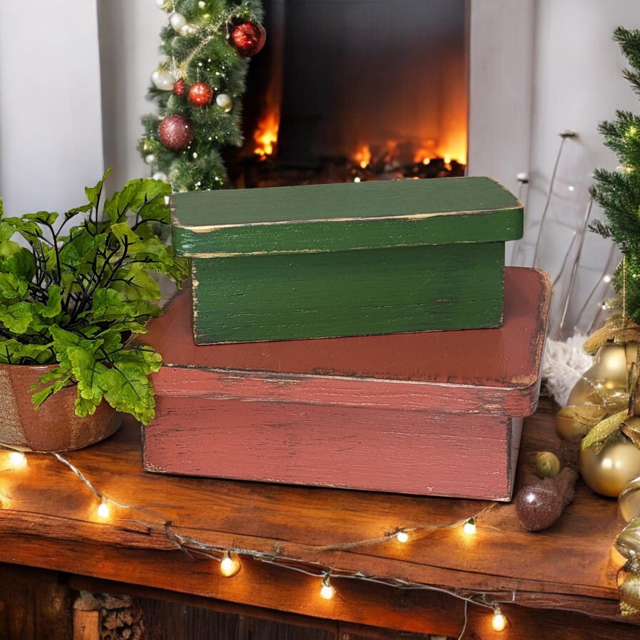 Extra Tall Display Risers in Earth Tones Wooden Platform Serving Tray ...