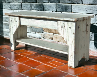 Rustic Indoor Mudroom Bench, Farmhouse Entry Window Seat, Wooden Kitchen Stool, Shoe Organizer Storage Shelf, Coastal Farmhouse Furniture