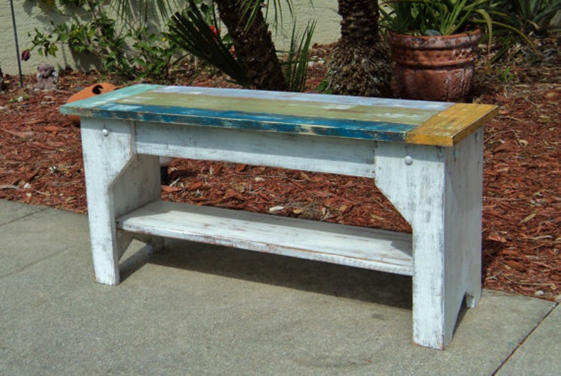 White Bench, Rustic Wooden Indoor Bench, Entryway Bench, Farmhouse Bench, Farmhouse Furniture, Bedroom Bench, Mudroom Bench Island Style