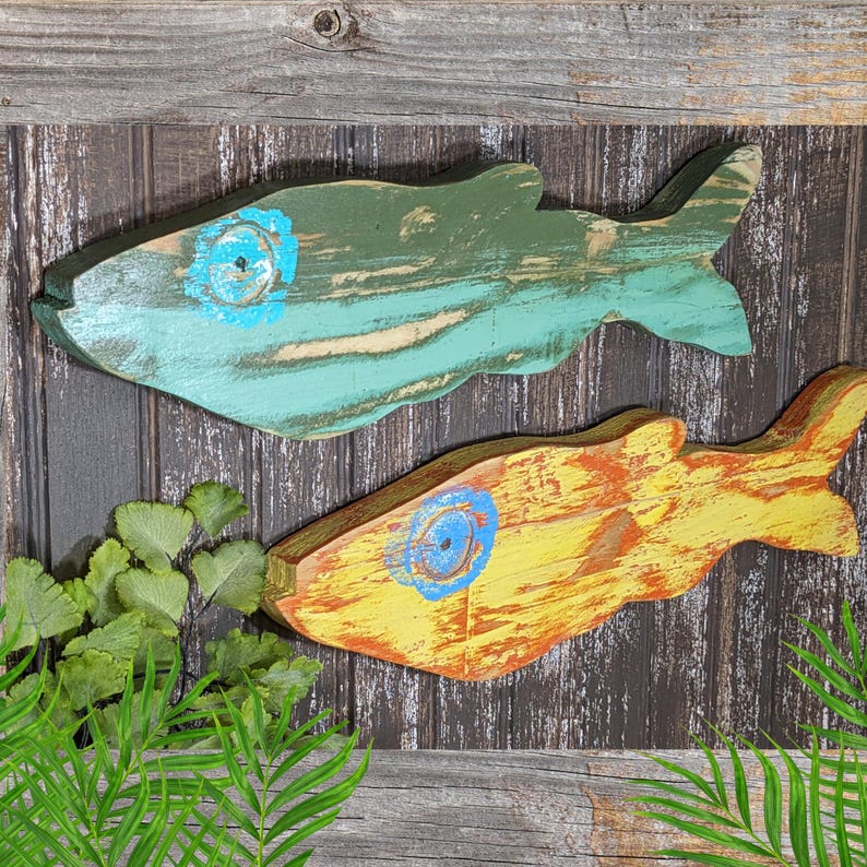 Curated visual reference: Picture Idea: Larger Fish Ocean Themed Beach Lover Gift Idea Vintage Style