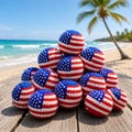 4th of July Hacky Sack Handmade Footbags Crochet, Patriotic American Flag Hacky Sack, Juggling Ball for Beginners,Outdoor Toss Juggling Game product logo
