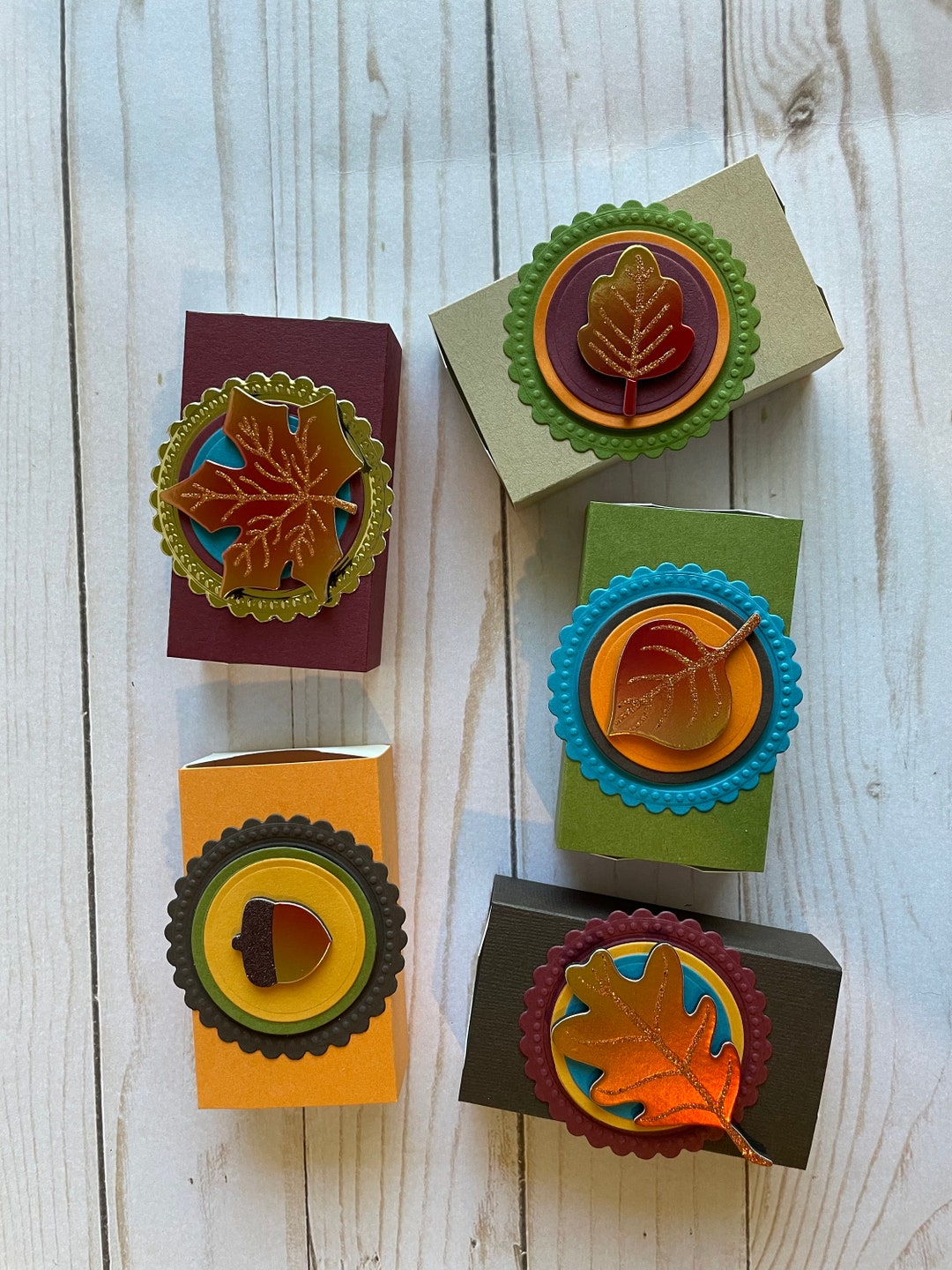 Thanksgiving Fall Treat Boxes Set of 5 Favor Boxes Party Treat Boxes