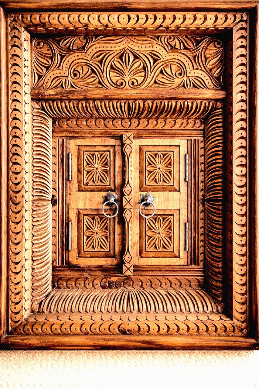 Hand Carved Pakistani Jharokha Window Frame | Rustic Boho Wood Wall Art ...
