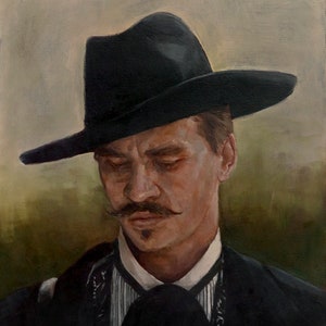 Doc HOLLIDAY, PRINT from oil painting - XL - 13 x 15&quot; L - 11 x 12.8&quot; M - 8.5 x 9.9&quot; S - 5 x 5.8&quot; fine art print from original