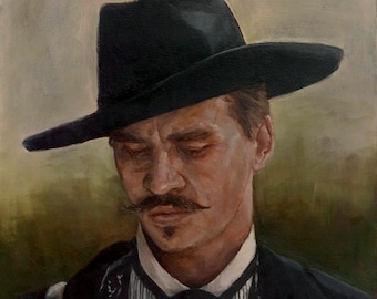 Doc HOLLIDAY, impression à partir de la peinture à l'huile - XL - 13 x 15" L - 11 x 12,8" M - 8,5 x 9,9" S - 5 x 5,8" impression d'art à partir de l'original