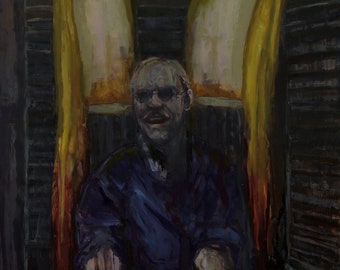 Plátanos del Pulpo (after Francis Bacon), 26x20in oil painting by Louie Van Patten 2023 - artwork direct from artist