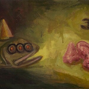 Projectare II, oil painting original 30x9.5 - artwork direct from artist Louie Van Patten