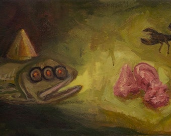 Projectare II, oil painting original 30x9.5 - artwork direct from artist Louie Van Patten