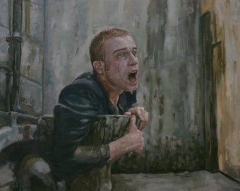 The Worst Toilet in Scotland, Oil Painting from Trainspotting, original oil artwork 16x20in