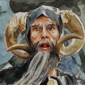 Tim l'Enchanteur, PRINT de la peinture à l'aquarelle impression sans bordure directement de l'artiste image 1