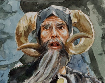 Tim the Enchanter, PRINT from watercolor painting - borderless print- direct from artist
