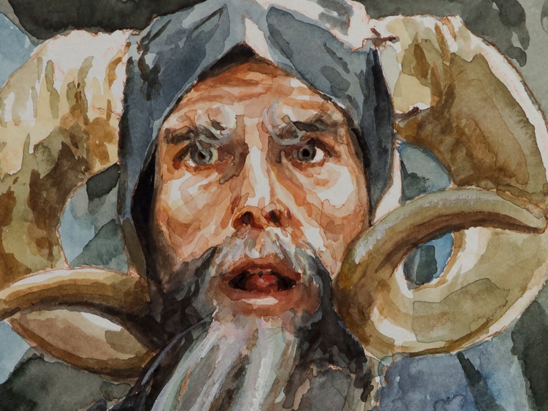 Tim l'Enchanteur, PRINT de la peinture à l'aquarelle impression sans bordure directement de l'artiste image 2