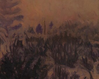 High desert #1, 22x15in oil painting on paper - artwork direct from artist