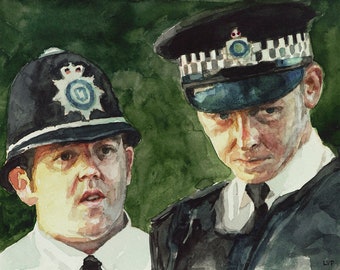 Hot Fuzz, PRINT from watercolor painting - borderless print in multiple sizes- direct from artist