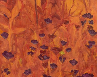 Untitled flowers 22x15in oil painting on paper - artwork direct from artist