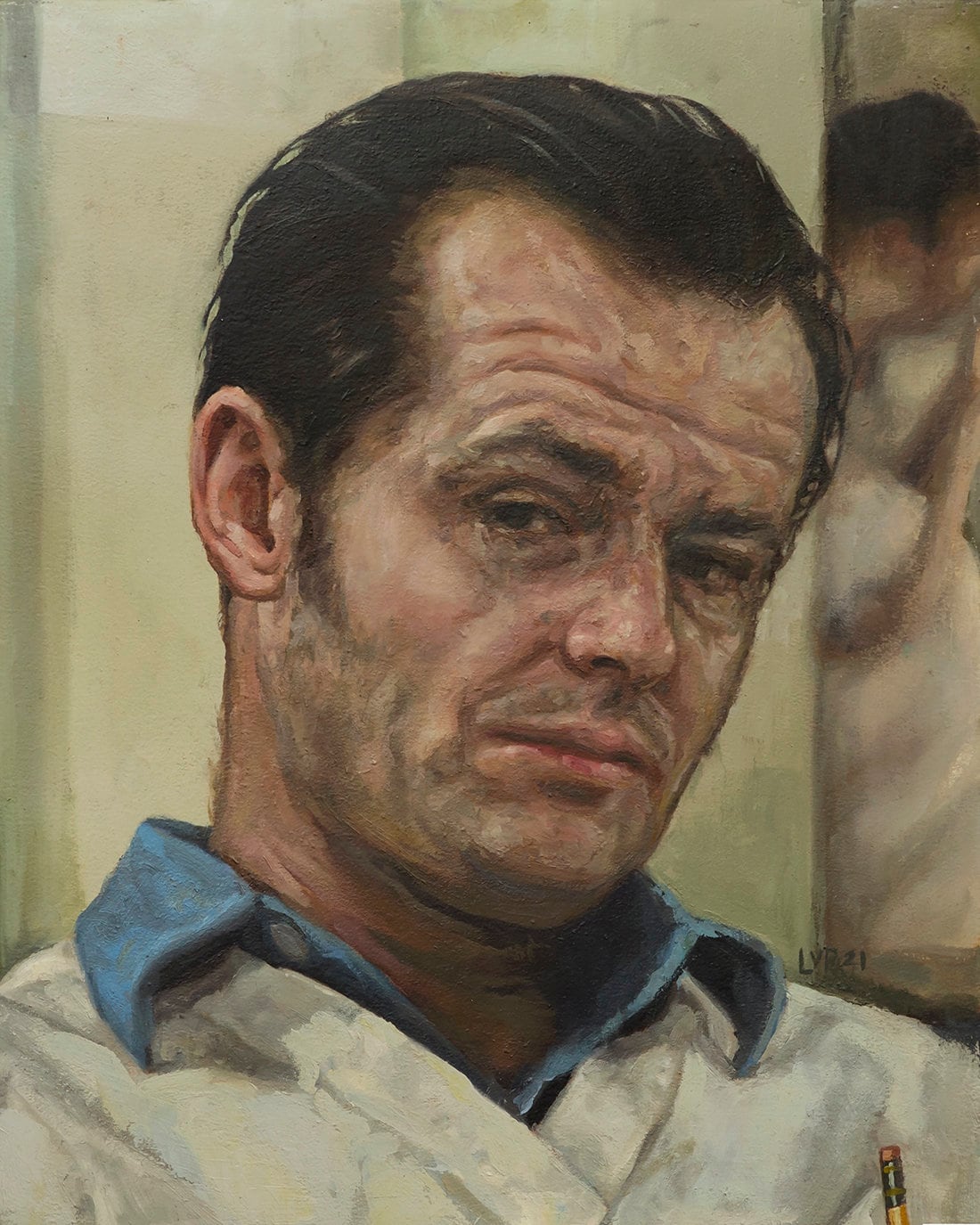Jack Nicholson, Oil Painting Inspired by Film, One Flew Over the