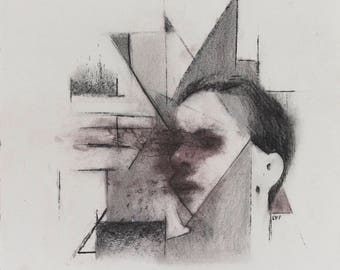 オリジナル ドローイング、8 x 9 インチ