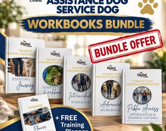 Service Dog Training Workbooks Bundle | Owner-Trained Assistance Dog Guide (PDF Download)