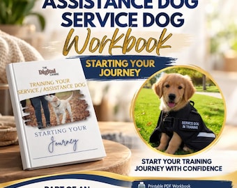 Manual de Treinamento de Cães de Serviço | Planejador para Proprietário-Treinador | Registros de Treinamento (PDF para Impressão)