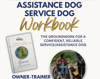 Arbetsbok för assistanshundträning | Nybörjare i assistanshundar | Utskrivbar PDF | Guide till ägartränare | Grunderna i assistanshundar | Digital nedladdning