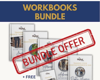 Service Dog Training Bundle | 5 Assistance Dog Workbooks | Owner Trainer Guide | Printable PDF | Digital Download | Public Access