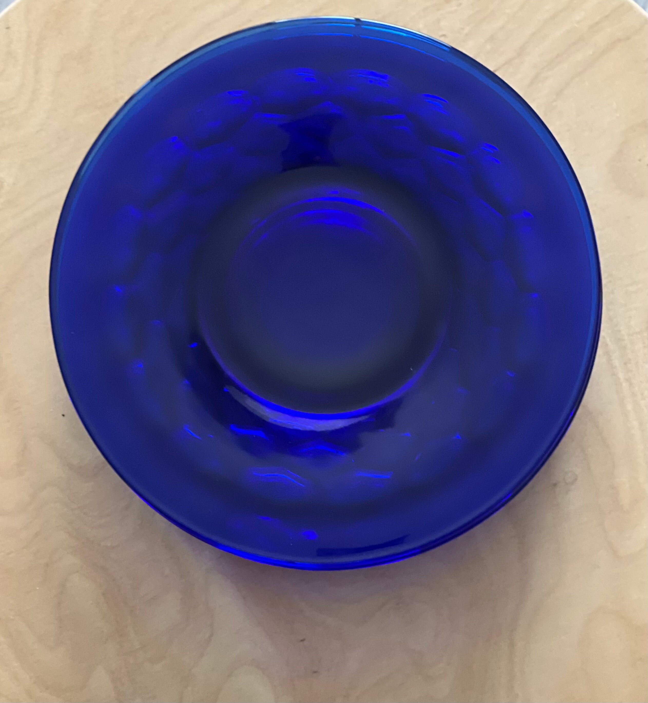 Vintage Cobalt Blue Dessert Plates Etsy