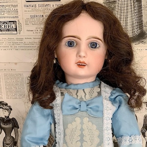 Antike Jumeau Größe 50 Cm Bisque Kopf offener Mund Jumeau Hoch 19,6 Zoll