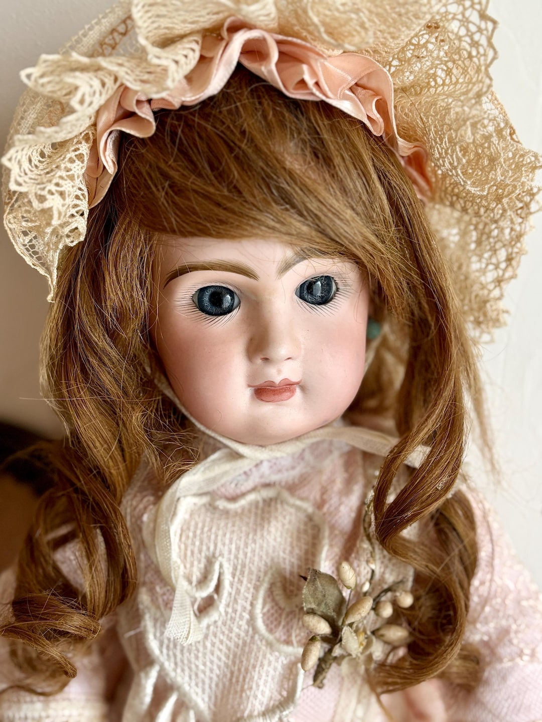 ANTIQUE Closed Mouth Tete Jumeau Bisque Head Doll France. Size 53
