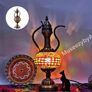 Turkish Mosaic Table Lamp , Stained Glass Bedside Lamp, Morocan Desk Light, Night Lamp, Oriental Boho Home Decor, Colorful Bedroom Lighting