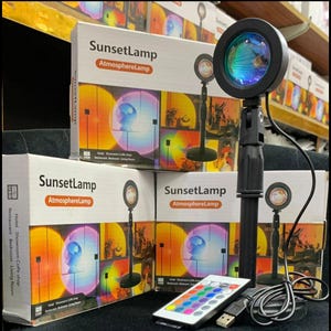 RGB Sunset Lamp Projector: Höhenverstellbar, USB betrieben, Fernbedienung