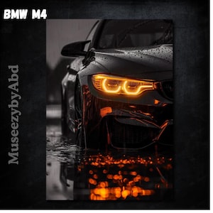 BMW M4 Car Poster – Premium Coated High Quality BMW Car Posters | Luxury Sports Cars Wall Art Print | BMW M4 Decor Gift for Car Lovers