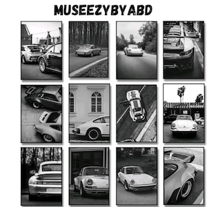 Black and White Car Poster, Vintage Car Wall Art, Classic Car Poster, Retro Car Art, Old Cars Print, Luxury Car Decor, Black Frame Cars
