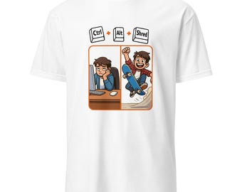 Ctrl + Alt + Shred Skateboarding Funny Skater T-Shirt
