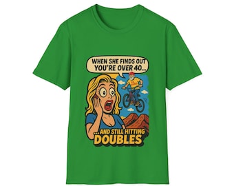 Over 40 Still Hitting Doubles Funny BMX T-Shirt