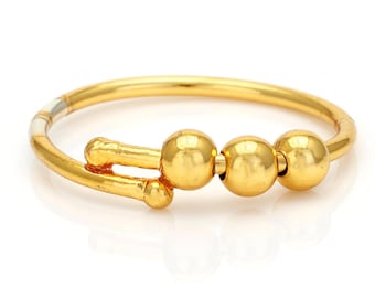 Gold Bead Adjustable Ring | Dainty Brass Ring | Minimalist Everyday Jewelry