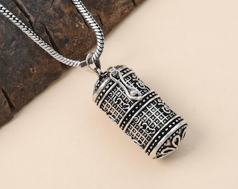 Handmade Brass Prayer Box Necklace: Oxidized Boho LocketAmulet Keepsake Pendant, Yoga Meditation Necklace
