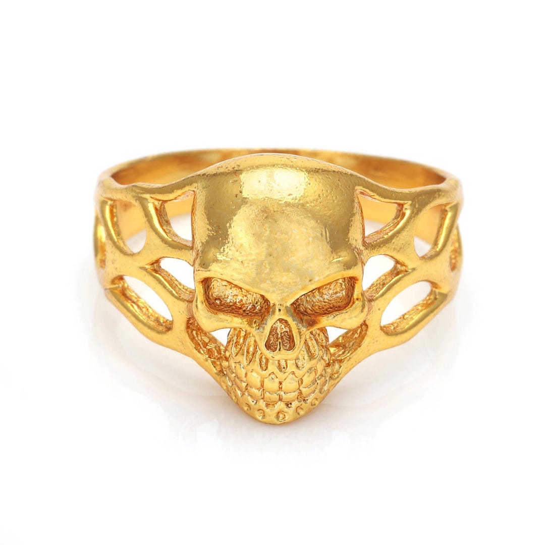 Gold Plated Ghost Ring | Unisex Ring Handmade Ring Gift | Rhodium ...