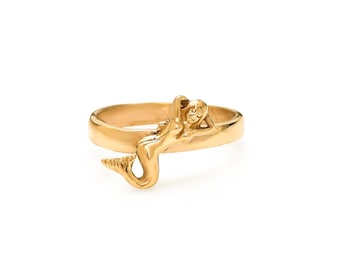 Brass Mermaid Ring: Handmade Boho Ocean Jewelry