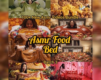 ASMR Bed Videos Bundle | Slime, Cheese, Chocolate, Burger Clips (Instant Download)