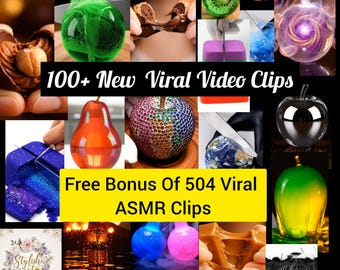 ASMR Video Clips: Glass Cutting, Kinetic Sand, Chocolate (PLR)