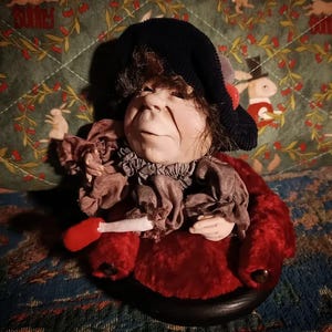 Handmade Clay Art Doll - &quot;Madame Nuts&quot; - OOAK Collectible by Tales in Clay.