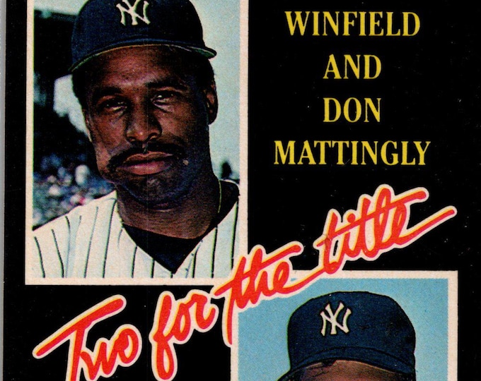 1985 Leaf Donruss #140 Baseball Card: Winfield & Mattingly, NM Condition